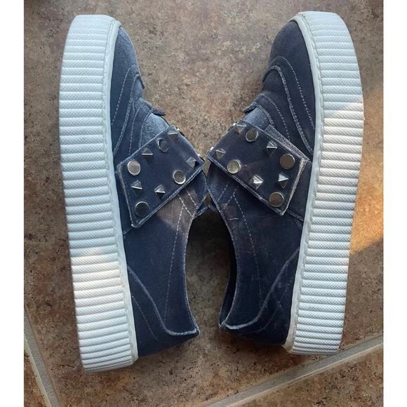 Shellys London gray velvet studded sneakers sz 38 - Picture 9 of 11
